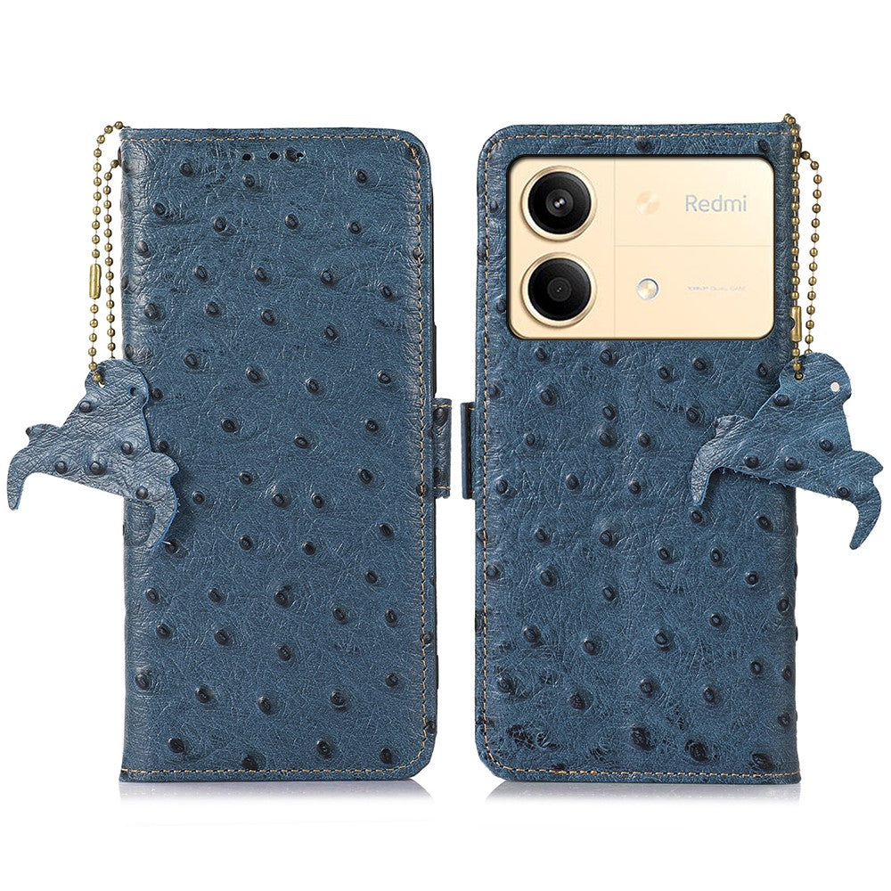 For Xiaomi Redmi Note 13R Pro 5G Wallet Case RFID Blocking Genuine Cow Leather Cover
