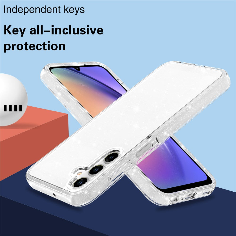 Mobiltelefoncover til Samsung Galaxy A55 5G Etui PC+TPU Anti-ridse Glimmer Mobilskal