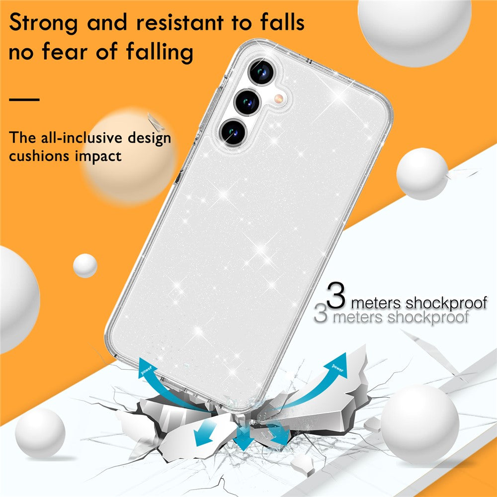 Mobiltelefoncover til Samsung Galaxy A55 5G Etui PC+TPU Anti-ridse Glimmer Mobilskal