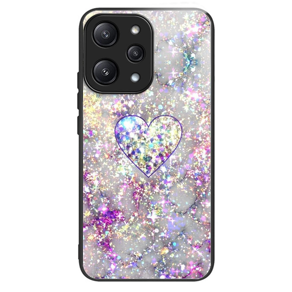 For Xiaomi Redmi 12 5G (Global) / Poco M6 Pro 5G Phone Case TPU Frame Tempered Glass Back Cover