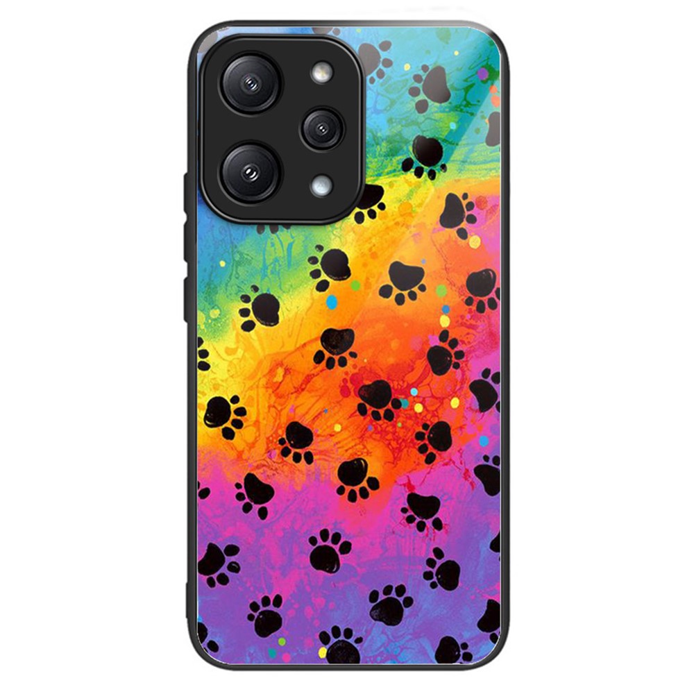 For Xiaomi Redmi 12 5G (Global) / Poco M6 Pro 5G Phone Case TPU Frame Tempered Glass Back Cover