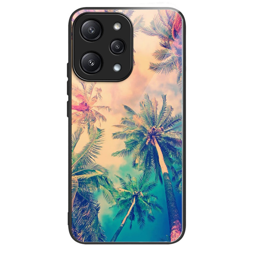 For Xiaomi Redmi 12 5G (Global) / Poco M6 Pro 5G Phone Case TPU Frame Tempered Glass Back Cover