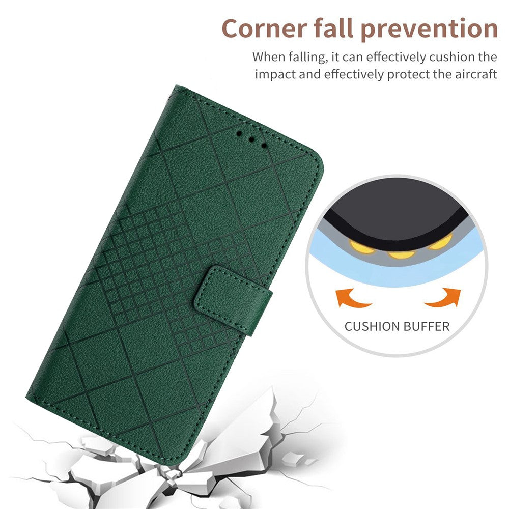 HT06 For Honor X8b 4G Etui Læderpræget Rhombe Kortpladser Telefoncover