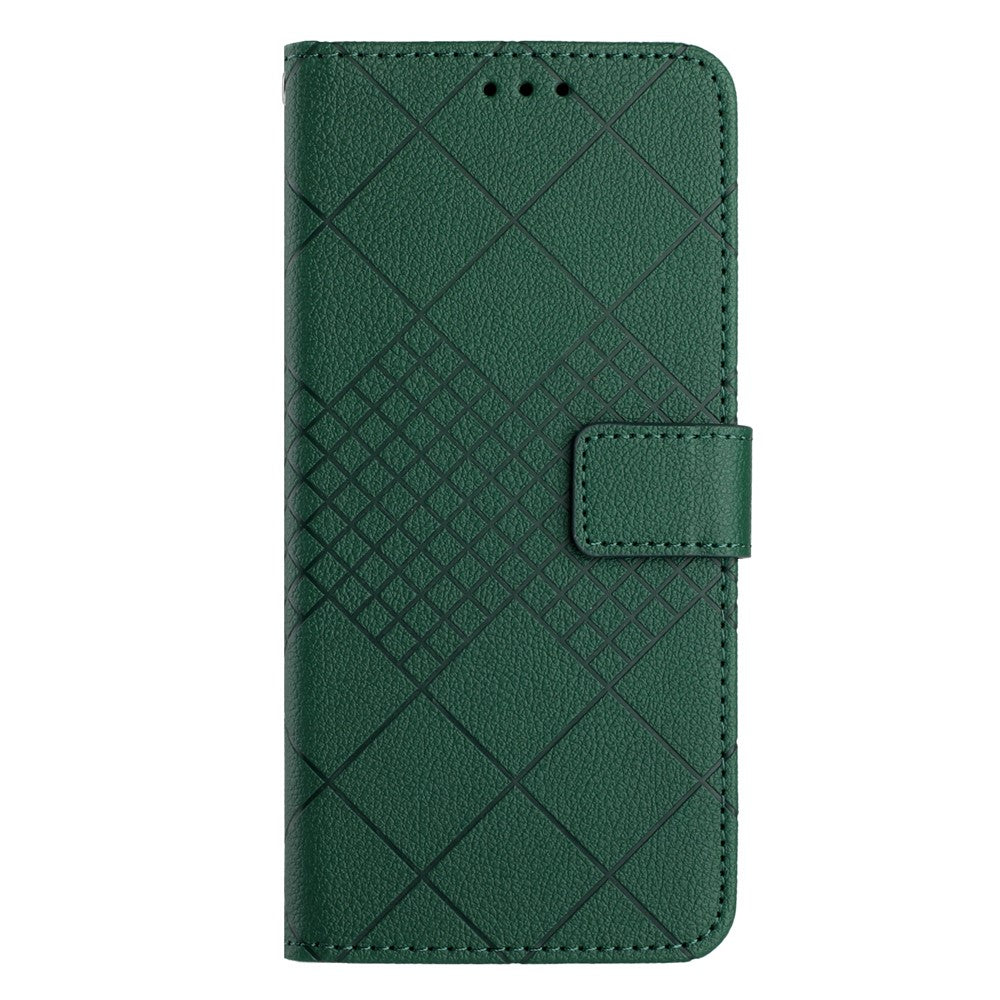 HT06 For Honor X8b 4G Etui Læderpræget Rhombe Kortpladser Telefoncover