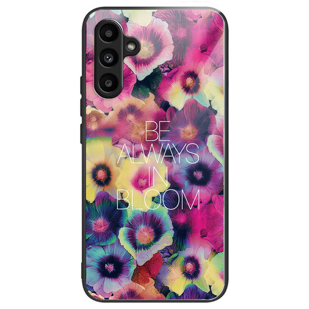 Til Samsung Galaxy A15 4G / 5G Cover Hærdet Glas Telefoncover med Mønsterdesign