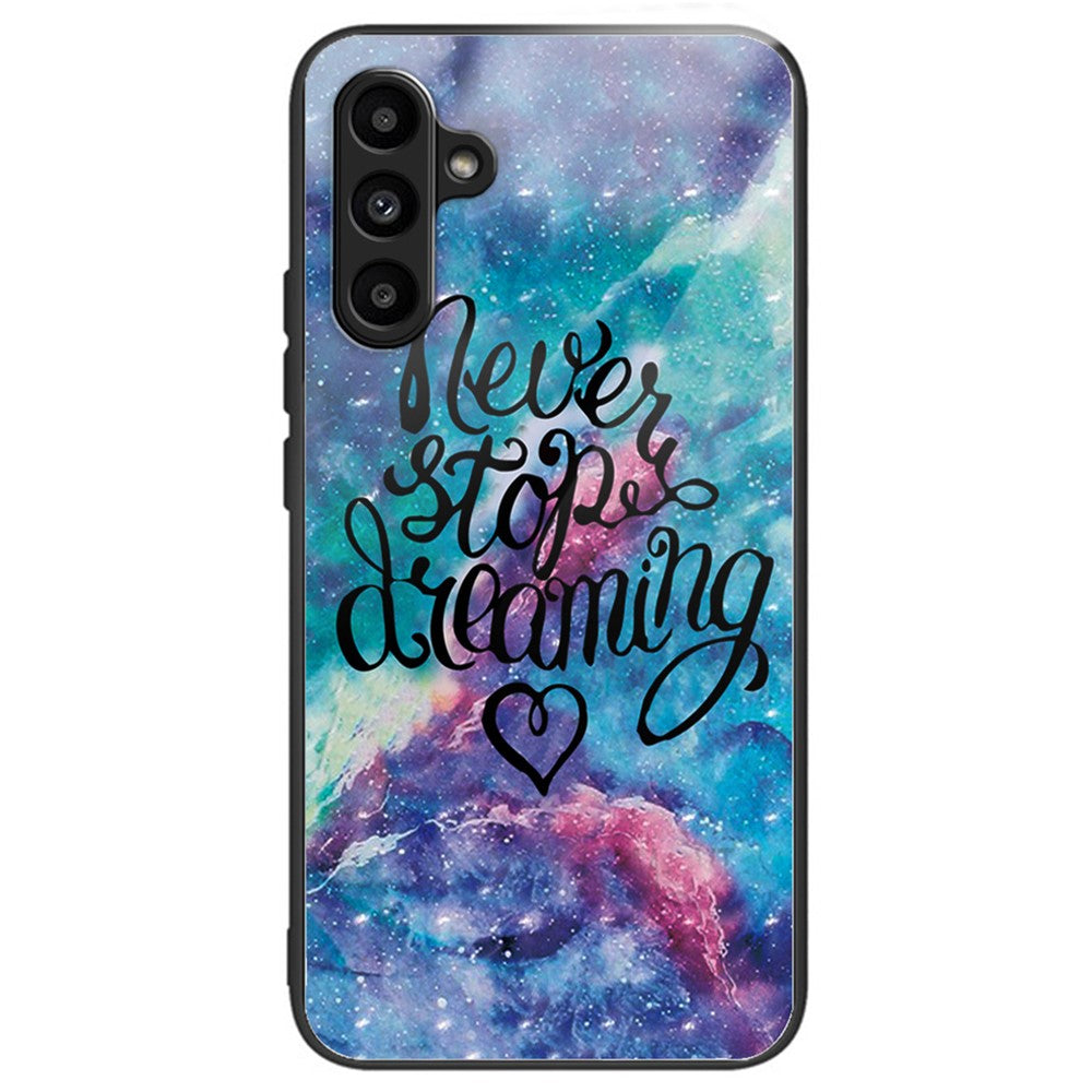 Til Samsung Galaxy A15 4G / 5G Cover Hærdet Glas Telefoncover med Mønsterdesign
