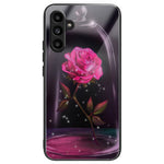 Til Samsung Galaxy A15 4G / 5G Cover Hærdet Glas Telefoncover med Mønsterdesign