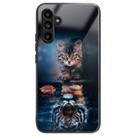 Til Samsung Galaxy A15 4G / 5G Cover Hærdet Glas Telefoncover med Mønsterdesign