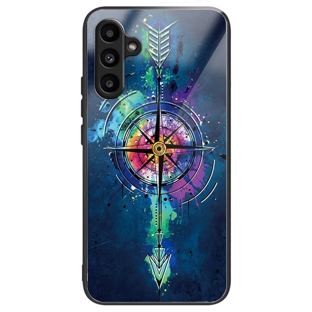 Til Samsung Galaxy A15 4G / 5G Cover Hærdet Glas Telefoncover med Mønsterdesign