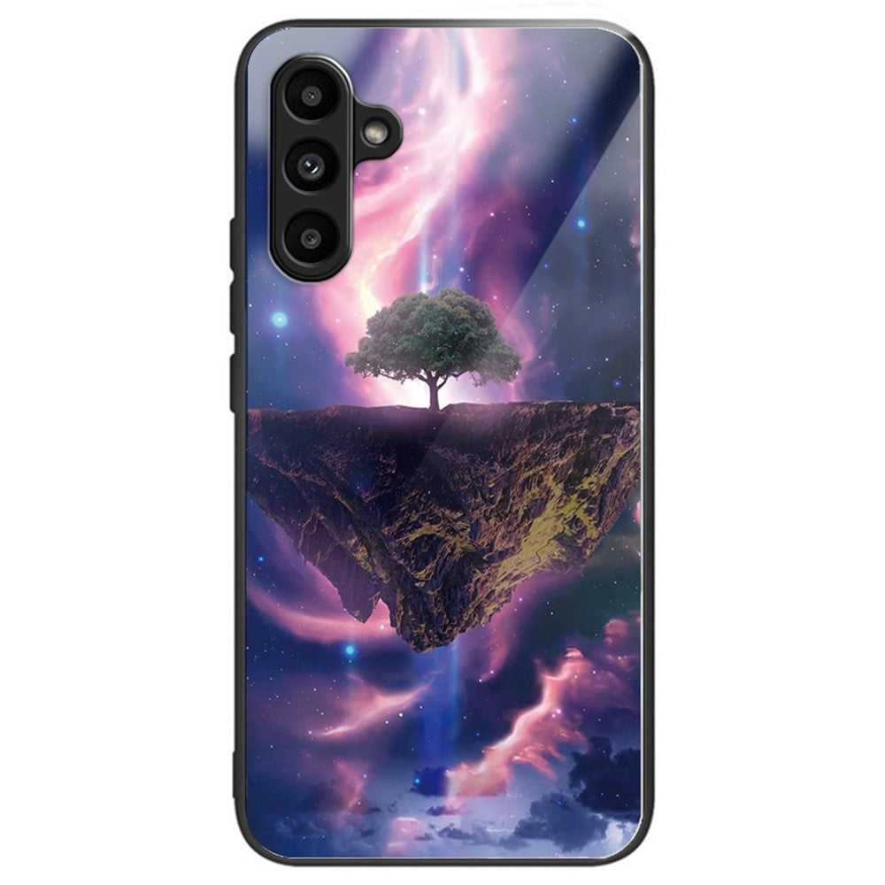 Til Samsung Galaxy A15 4G / 5G Cover Hærdet Glas Telefoncover med Mønsterdesign