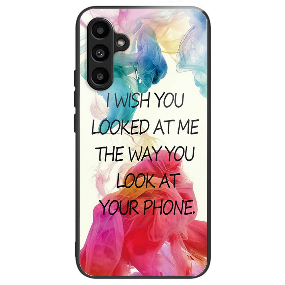 Til Samsung Galaxy A15 4G / 5G Cover Hærdet Glas Telefoncover med Mønsterdesign