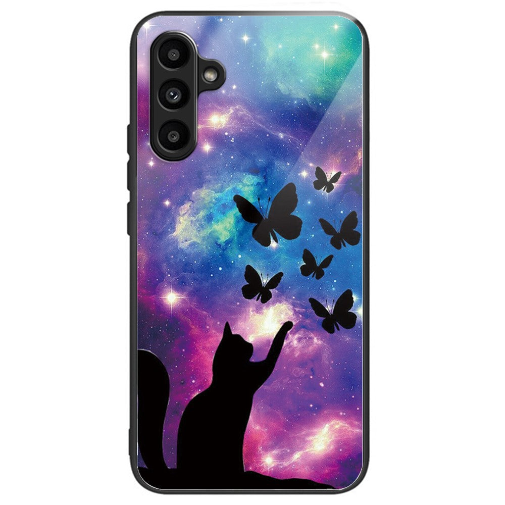 Til Samsung Galaxy A15 4G / 5G Cover Hærdet Glas Telefoncover med Mønsterdesign