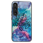 For Samsung Galaxy S23 FE Phone Case with Tempered Glass Back Shell Pattern Design
