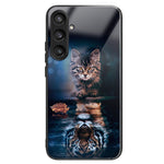 For Samsung Galaxy S23 FE Phone Case with Tempered Glass Back Shell Pattern Design