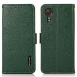KHAZNEH For Samsung Galaxy Xcover7 Wallet Case Genuine Cow Leather Phone Cover with RFID Blocking