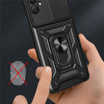 For Samsung Galaxy A05 4G Cell Phone Case Kickstand Cover with Slide Lens Window