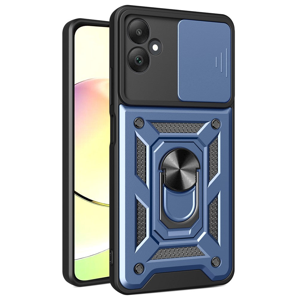 For Samsung Galaxy A05 4G Cell Phone Case Kickstand Cover with Slide Lens Window