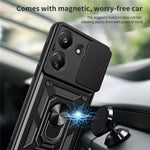 For Xiaomi Redmi 13C 4G / Poco C65 4G Case Anti-scratch TPU+PC Kickstand Phone Cover