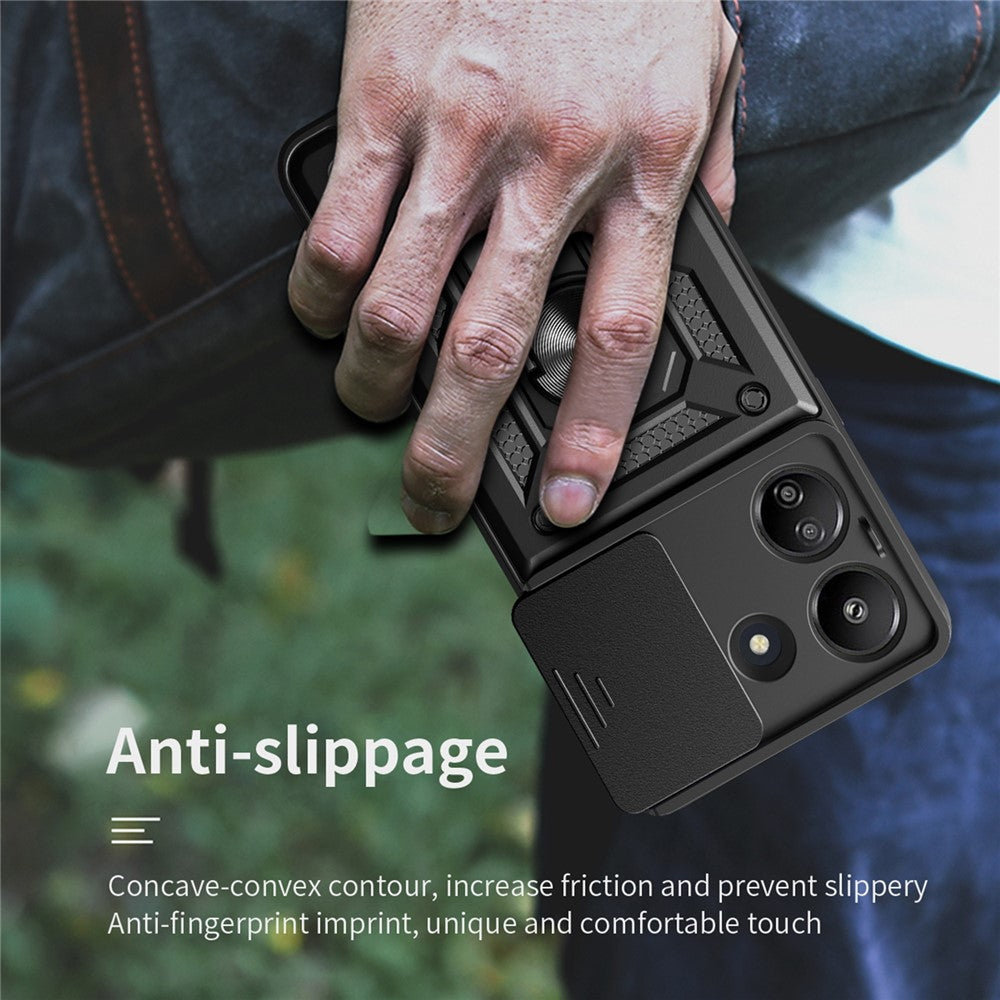 For Xiaomi Redmi 13C 4G / Poco C65 4G Case Anti-scratch TPU+PC Kickstand Phone Cover