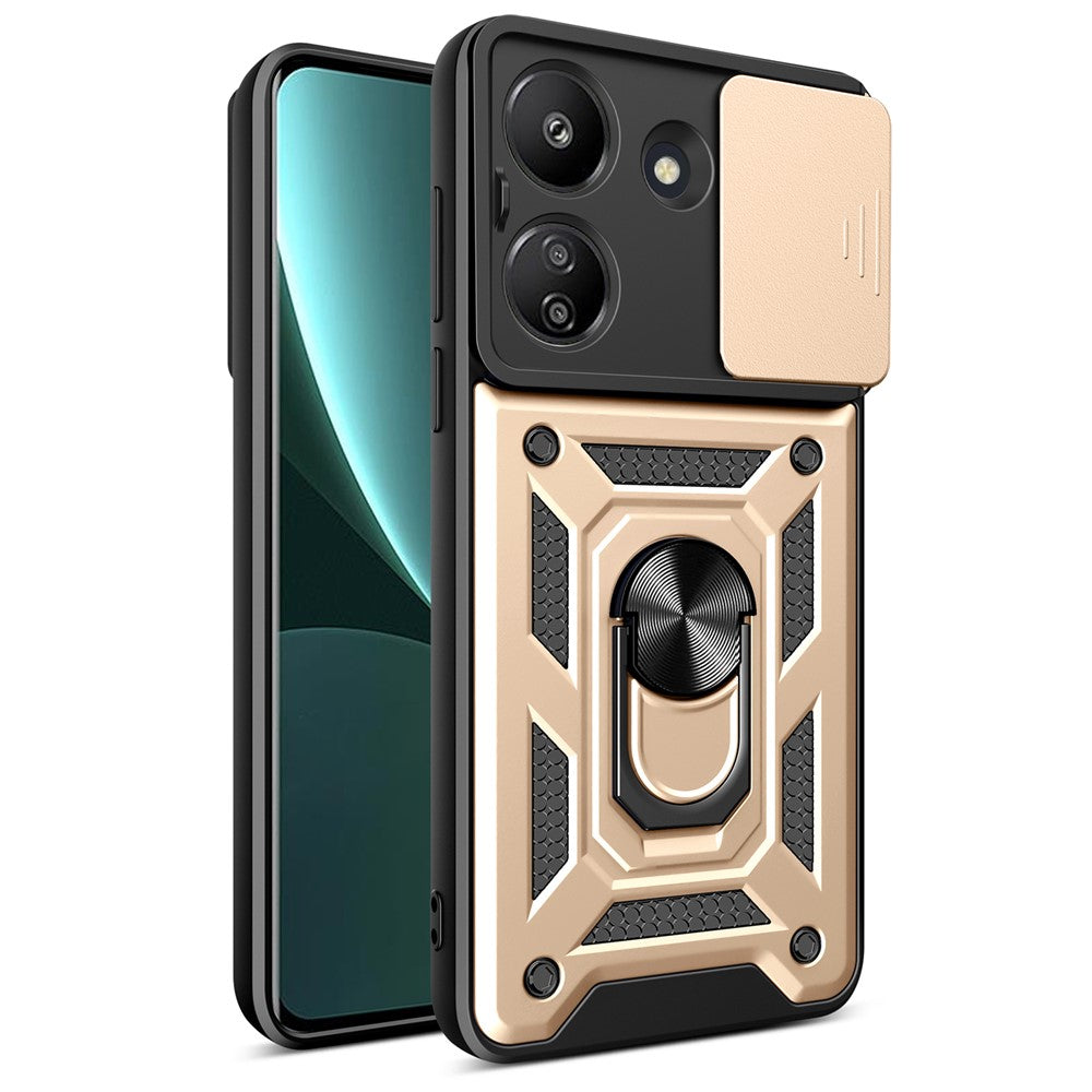 For Xiaomi Redmi 13C 4G / Poco C65 4G Case Anti-scratch TPU+PC Kickstand Phone Cover