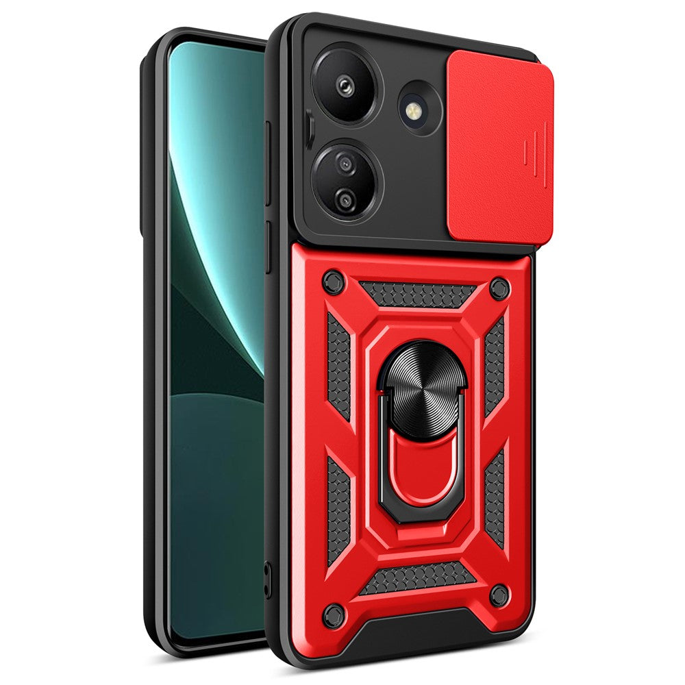 For Xiaomi Redmi 13C 4G / Poco C65 4G Case Anti-scratch TPU+PC Kickstand Phone Cover