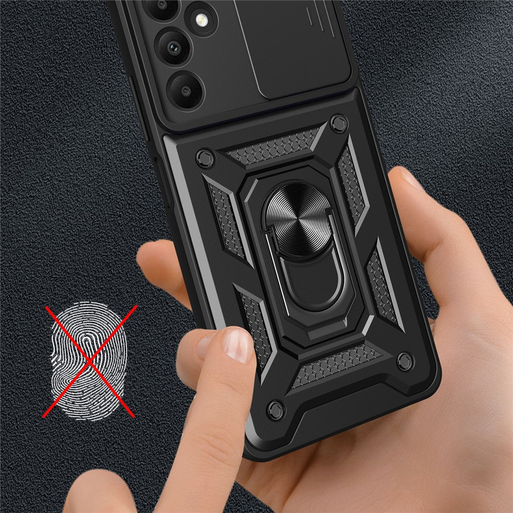 Til Samsung Galaxy A15 4G / A15 5G Cover Skydelågsbeskyttelse Anti-fald PC+TPU Beskyttende Skal