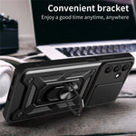 Til Samsung Galaxy A15 4G / A15 5G Cover Skydelågsbeskyttelse Anti-fald PC+TPU Beskyttende Skal