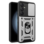 For Samsung Galaxy A55 5G Cell Phone Case Anti-dust Kickstand Cover with Slide Lens Protection