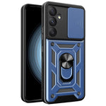 For Samsung Galaxy A55 5G Cell Phone Case Anti-dust Kickstand Cover with Slide Lens Protection