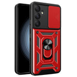 For Samsung Galaxy A55 5G Cell Phone Case Anti-dust Kickstand Cover with Slide Lens Protection