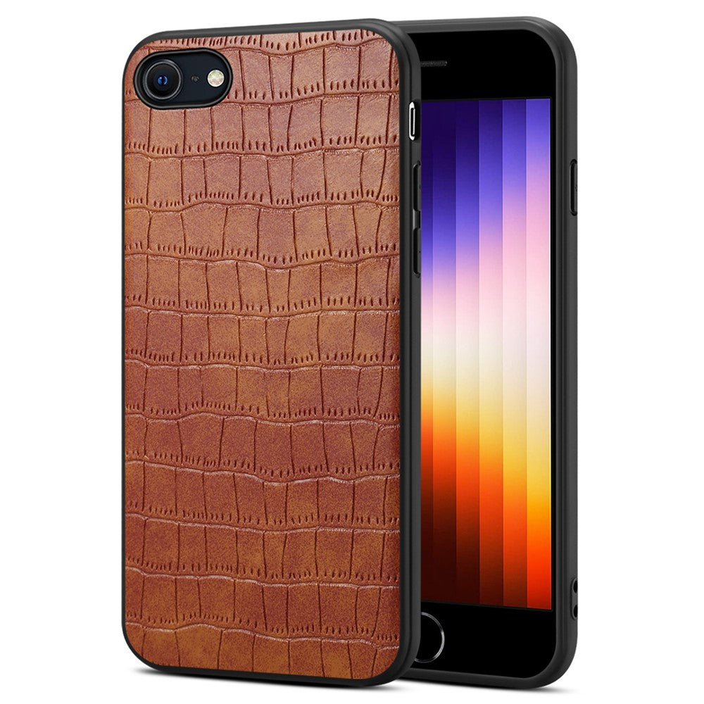 Til iPhone 7 / 8 / SE (2020) / SE (2022) Cover Krokodillemønstret PU-læder+PC+TPU Telefoncover