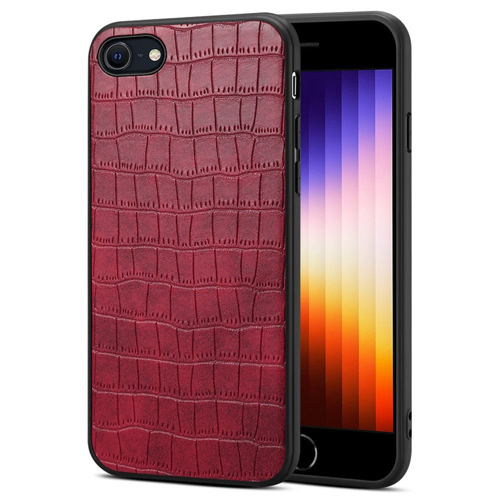 Til iPhone 7 / 8 / SE (2020) / SE (2022) Cover Krokodillemønstret PU-læder+PC+TPU Telefoncover