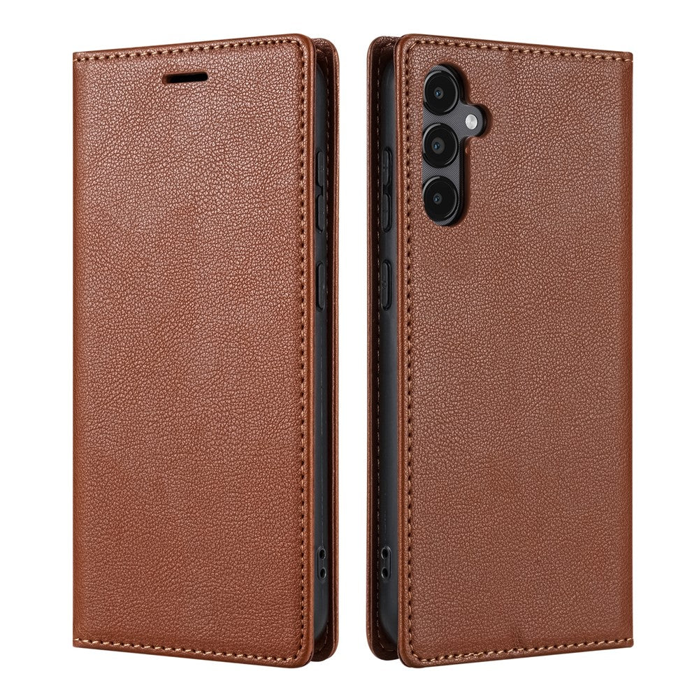 BKS-001 For Samsung Galaxy A55 5G Case Magnetic Shock Absorbing Leather Phone Cover