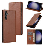BKS-001 For Samsung Galaxy A55 5G Case Magnetic Shock Absorbing Leather Phone Cover