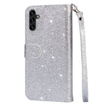 For Samsung Galaxy A35 5G Case Glitter Phone Stand Leather Drop-proof Cover with Zipper Pocket