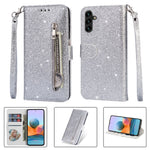 For Samsung Galaxy A35 5G Case Glitter Phone Stand Leather Drop-proof Cover with Zipper Pocket
