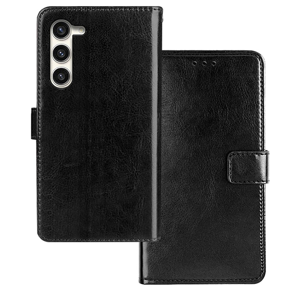 IDEWEI för Samsung Galaxy S24+ PU-läderskal plånbok Crazy Horse-textur