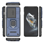 For OnePlus 12 5G Cell Phone Case Anti-drop Kickstand Back Cover with Slide Camera Lid