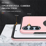 For Samsung Galaxy S24+ Phone Case Slim-Fit PC+TPU Cover with Ring Kickstand