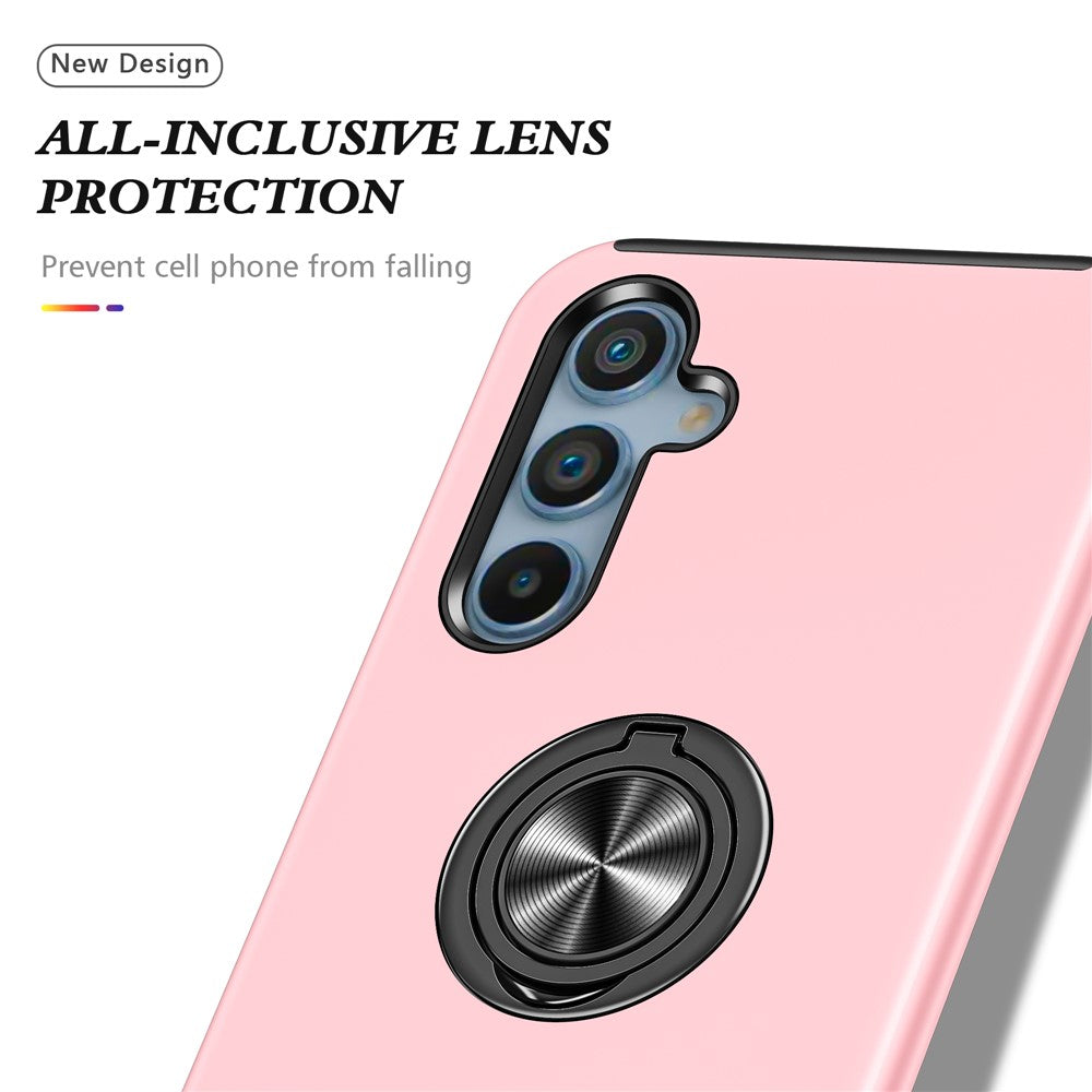 For Samsung Galaxy S24+ Phone Case Slim-Fit PC+TPU Cover with Ring Kickstand