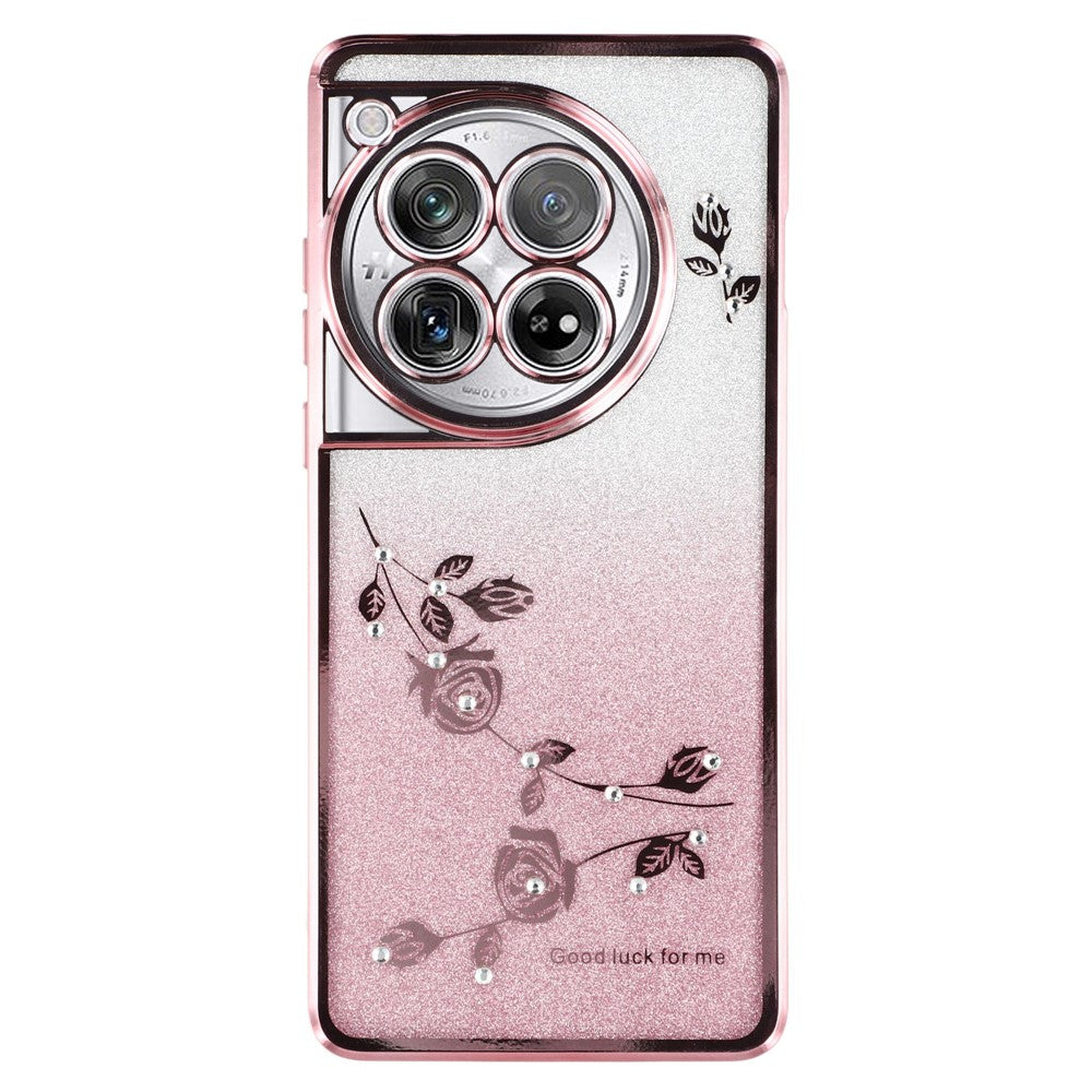 KADEM mobilskal för OnePlus 12 5G Blomdekor Gradient TPU Mobilskal