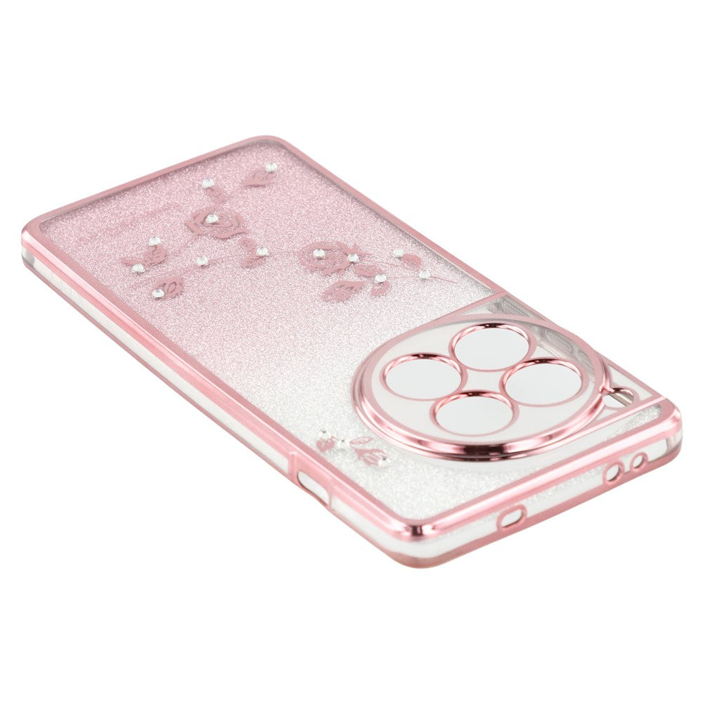 KADEM For OnePlus 12 5G Cover Flower Pattern Gradient TPU Anti-scratch Cell Phone Case with Strap