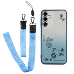 KADEM Til Samsung Galaxy A55 5G Mobiltelefonetui Blomstermønster Gradient TPU Cover med Strop
