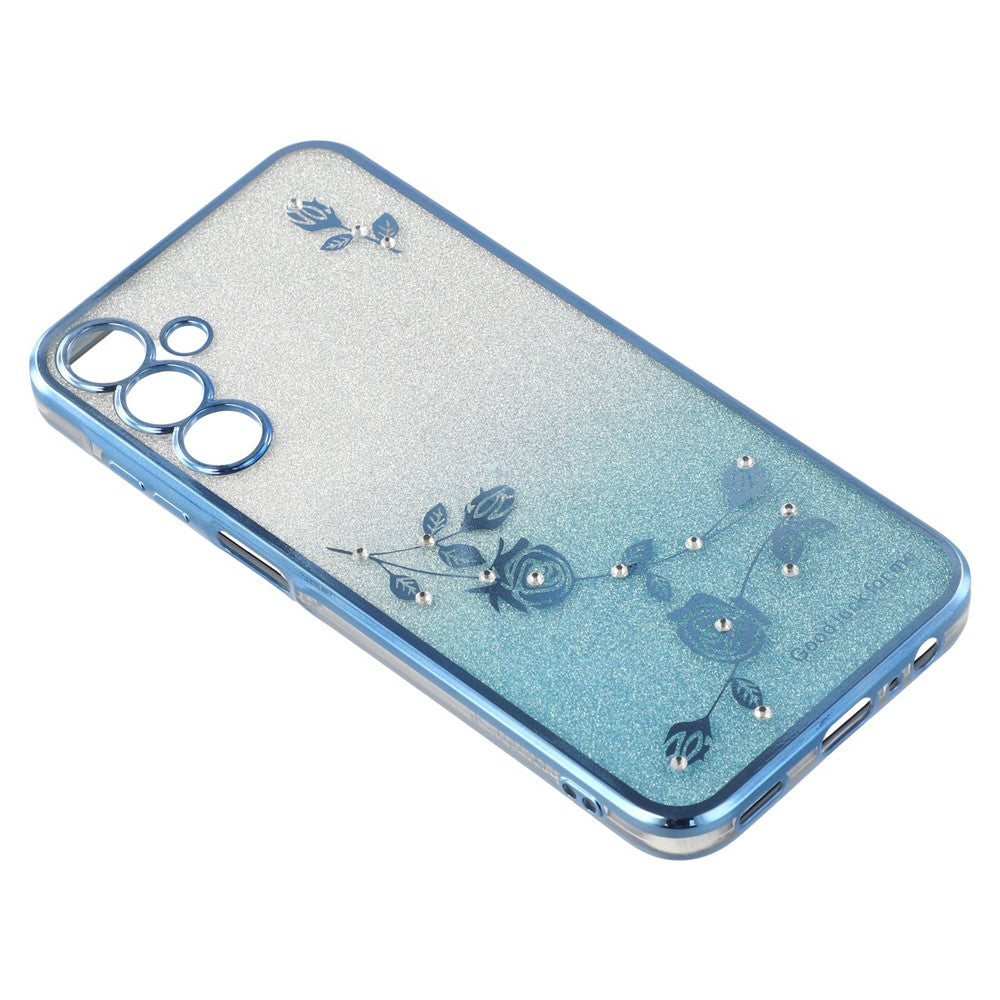 KADEM Til Samsung Galaxy A55 5G Mobiltelefonetui Blomstermønster Gradient TPU Cover med Strop