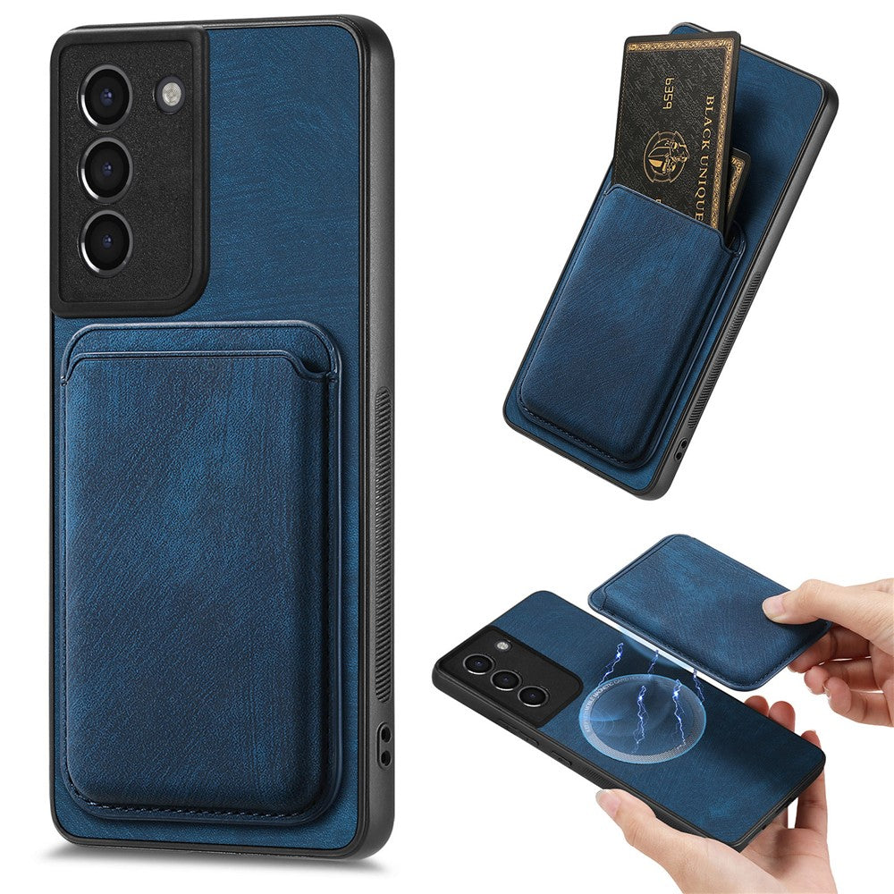 For Samsung Galaxy S21+ 5G Magnetic Case Leather Back Cover with Detachable Card Holder