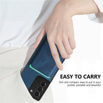 For Samsung Galaxy S21+ 5G Magnetic Case Leather Back Cover with Detachable Card Holder