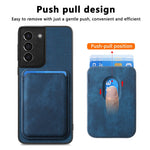 For Samsung Galaxy S21+ 5G Magnetic Case Leather Back Cover with Detachable Card Holder