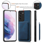 For Samsung Galaxy S21+ 5G Magnetic Case Leather Back Cover with Detachable Card Holder