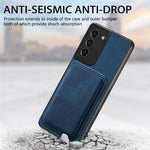 For Samsung Galaxy S21+ 5G Magnetic Case Leather Back Cover with Detachable Card Holder