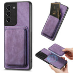 For Samsung Galaxy S21+ 5G Magnetic Case Leather Back Cover with Detachable Card Holder